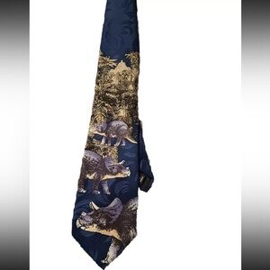 Vintage Jurassic Park Triceratops Dinosaur men’s Necktie Novelty Tie